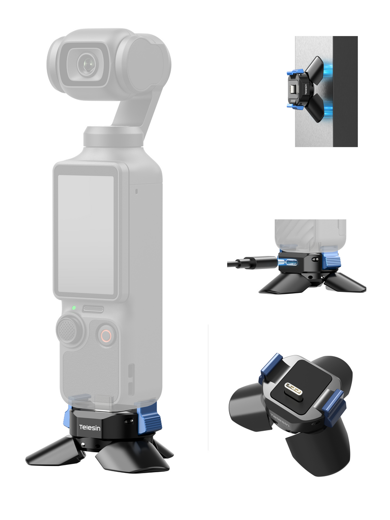 Telesin Magnetic Charging Tripod for DJI Osmo Pocket 3/4/4 Pro