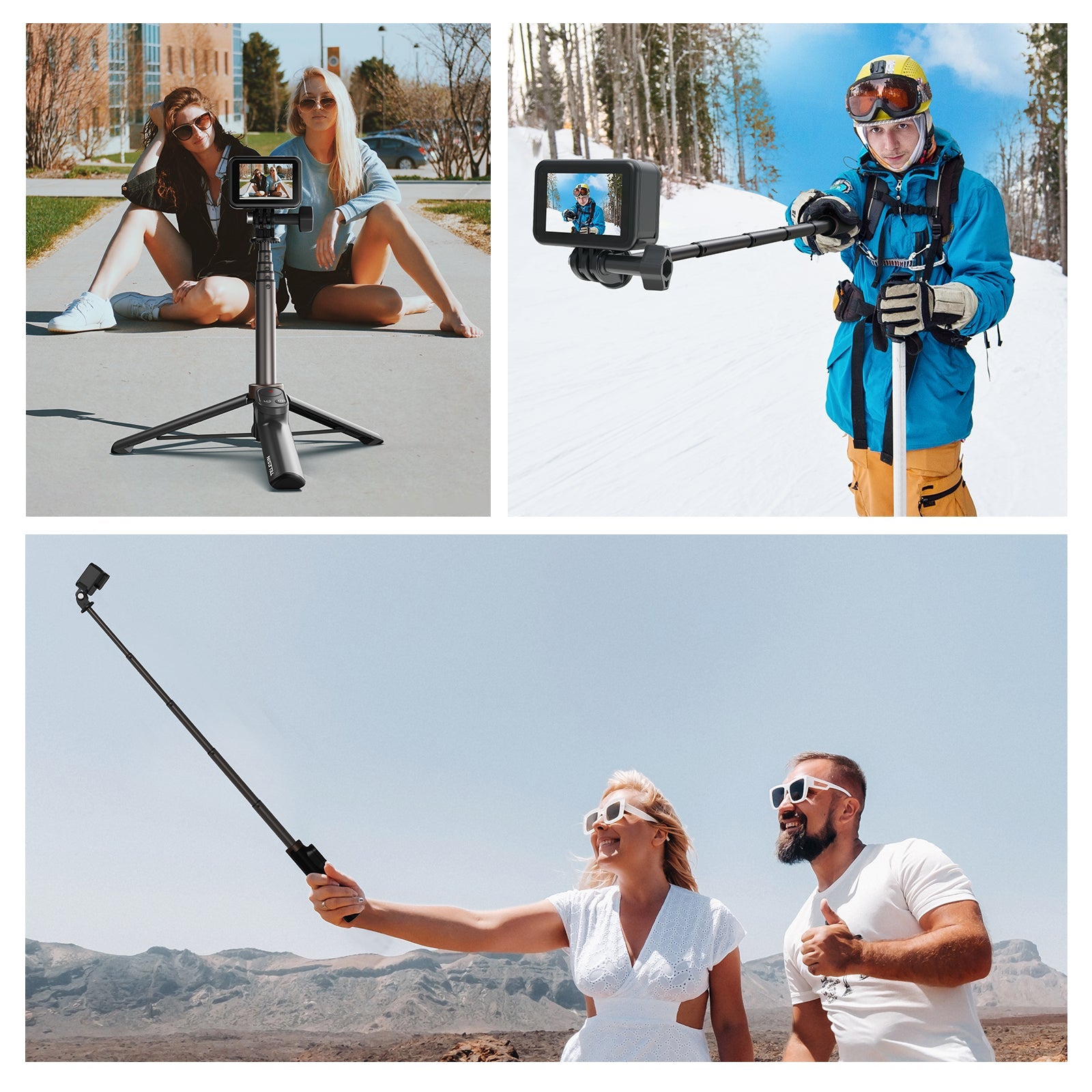 TELESIN 0.6m Vlog Selfie Stick Tripod with Remote for GoPro/ Phone - telesinstore