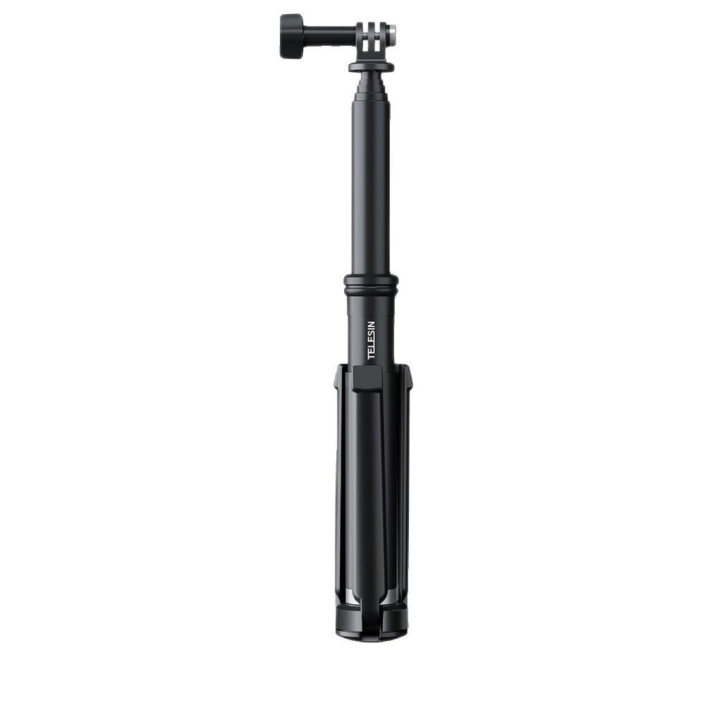 TELESIN Bastone per selfie estensibile in lega di alluminio da 0,9 m con treppiede e clip per telefono per GoPro