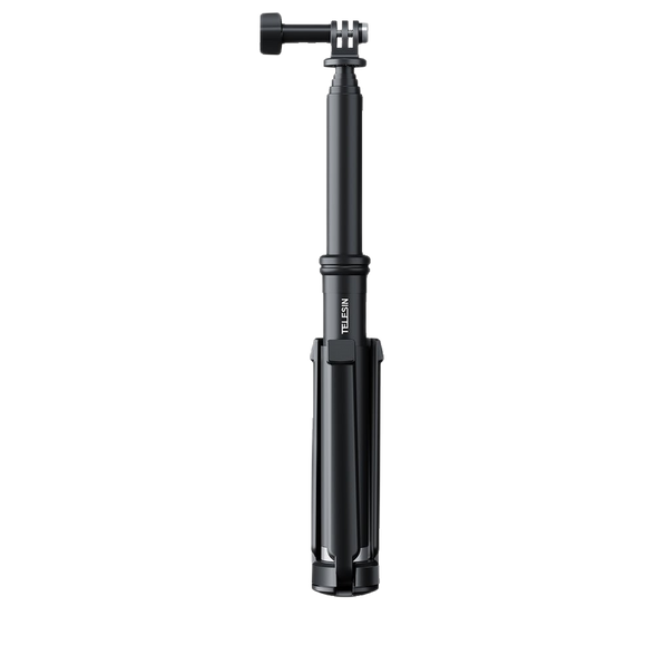 TELESIN 0.9m 伸縮式アルミ合金製自撮り棒（三脚・スマホクリップ付き）GoPro用