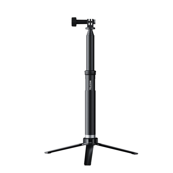 TELESIN 0.9m Extendable Aluminum Alloy Selfie Stick with Tripod and Phone Clip for GoPro - telesinstore