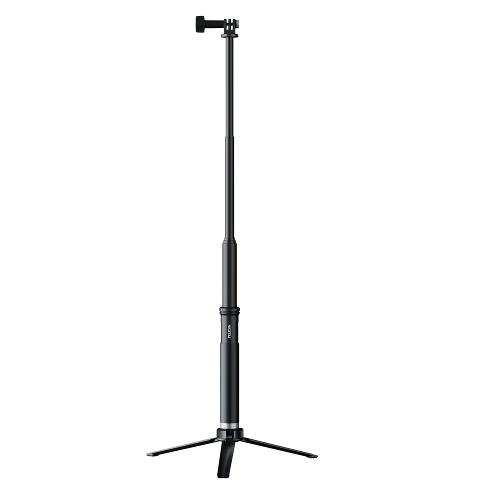TELESIN 0.9m Extendable Aluminum Alloy Selfie Stick with Tripod and Phone Clip for GoPro - telesinstore