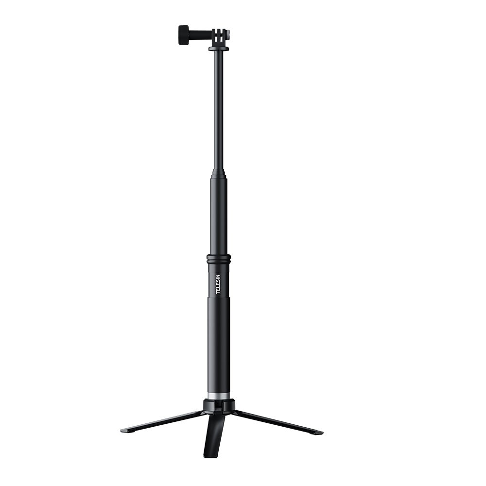 TELESIN 0.9m Extendable Aluminum Alloy Selfie Stick with Tripod and Phone Clip for GoPro - telesinstore