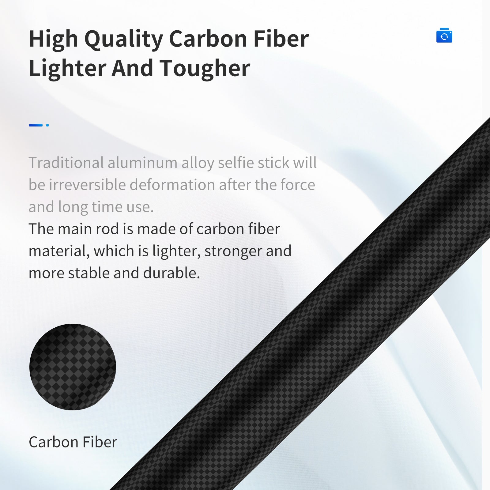 TELESIN 1.16m Carbon Fiber Selfie Stick - telesinstore