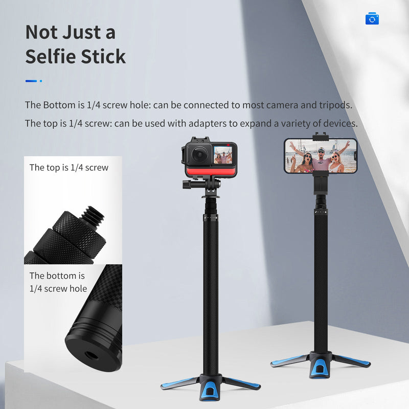 TELESIN 1.16m Carbon Fiber Selfie Stick - telesinstore