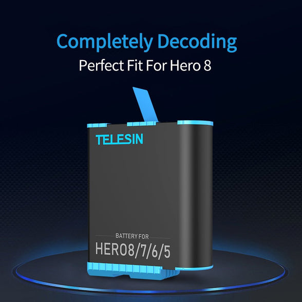 TELESIN 1220mAh Lithium-Ion Rechargeable Battery for GoPro 5/6/7/8 - telesinstore