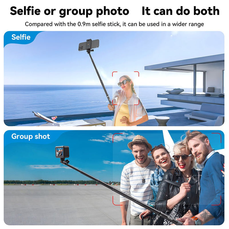 TELESIN 1.2m Adjustable Carbon Fiber Selfie Stick - telesinstore