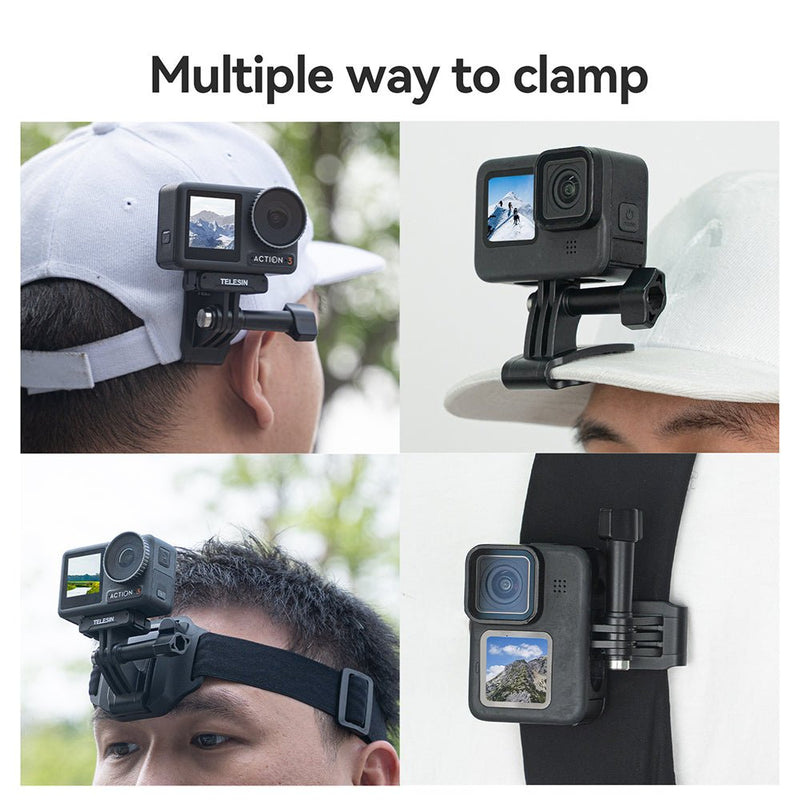 TELESIN 2-in-1 Hat Clip Quick Release Headband - telesinstore