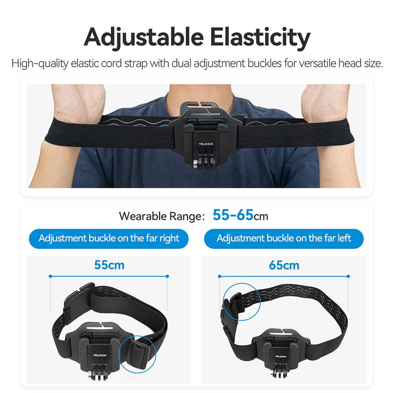 TELESIN 2-in-1 Hat Clip Quick Release Headband - telesinstore
