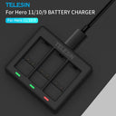 TELESIN 3 Slots Charger for GoPro Hero 9/10/11/12 - telesinstore