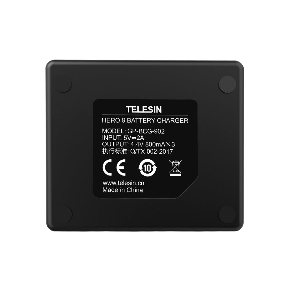 TELESIN 3 Slots Charger for GoPro Hero 9/10/11/12 - telesinstore