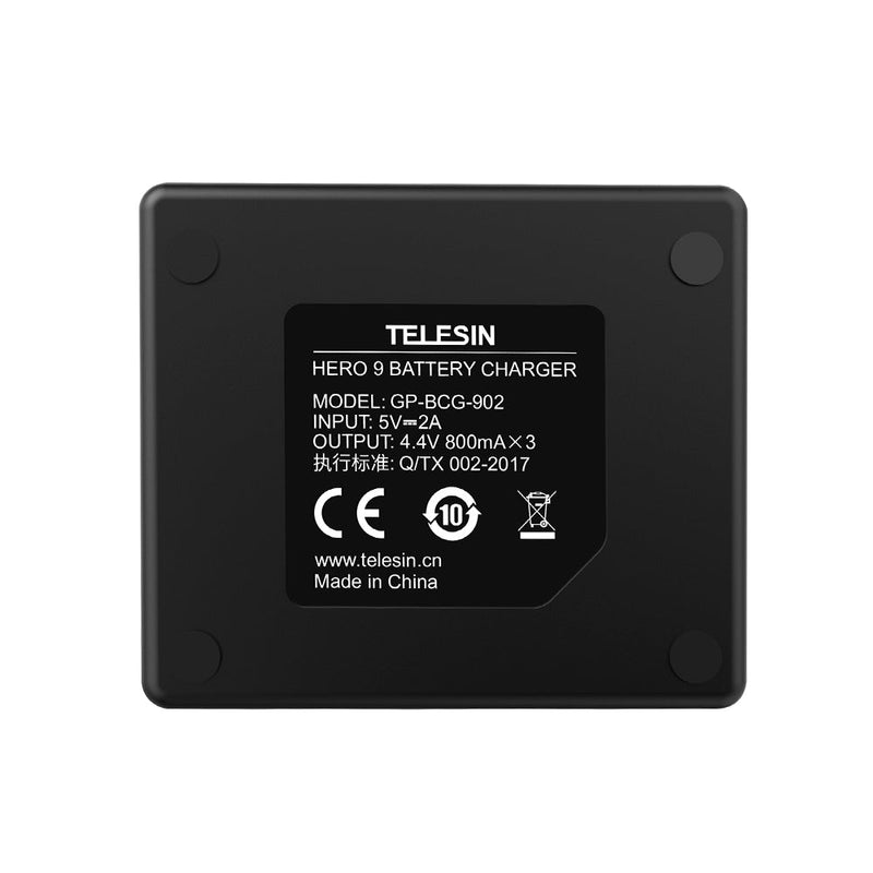 TELESIN 3 Slots Charger for GoPro Hero 9/10/11/12 - telesinstore