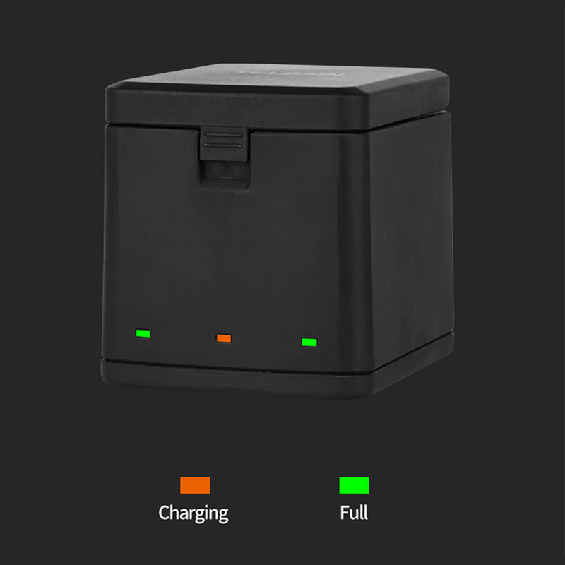 TELESIN 3 Slots LED Storage Charger Box for GoPro HERO 8/7/6/5 - telesinstore