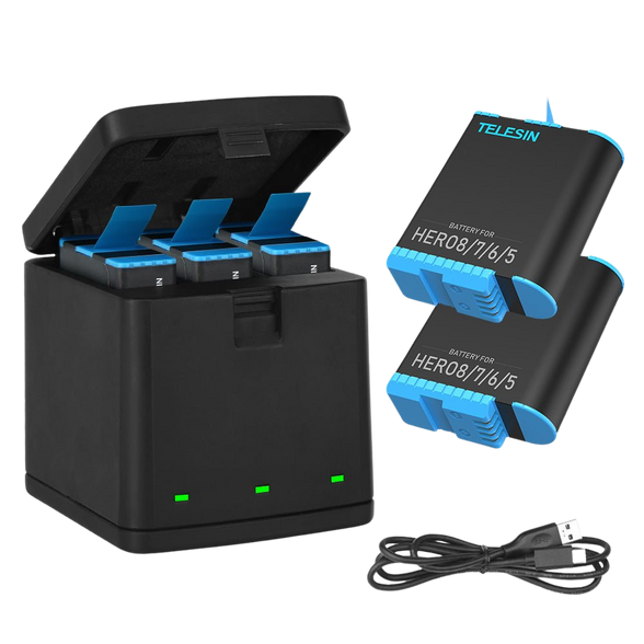 Telesin 3 Slots LED Storage Charger Box for GoPro 5-8