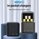 TELESIN 3 Slots LED Storage Charger Box for GoPro Hero 9/10/11/12 Batteries - telesinstore