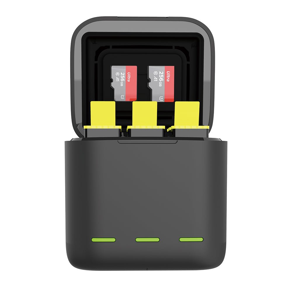 TELESIN 3 Slots LED Storage Charger Box for GoPro Hero 9/10/11/12 Batteries - telesinstore