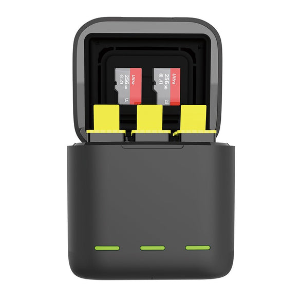 TELESIN 3 Slots LED Storage Charger Box for GoPro Hero 9/10/11/12 Batteries - telesinstore