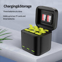 TELESIN 3 Slots LED Storage Charger Box for GoPro Hero 9/10/11/12 Batteries - telesinstore