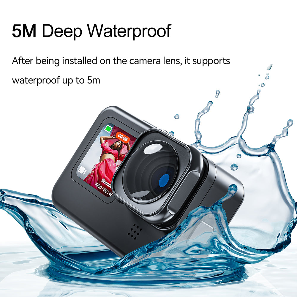 TELESIN Aluminum Alloy Frame Max Lens Mod for Hero 9/10 5m Waterproof