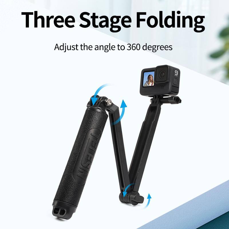 TELESIN Waterproof Selfie Stick Floating Hand Grip +3-Way Grip Arm Monopod Pole Tripod - {{ TELESIN }}