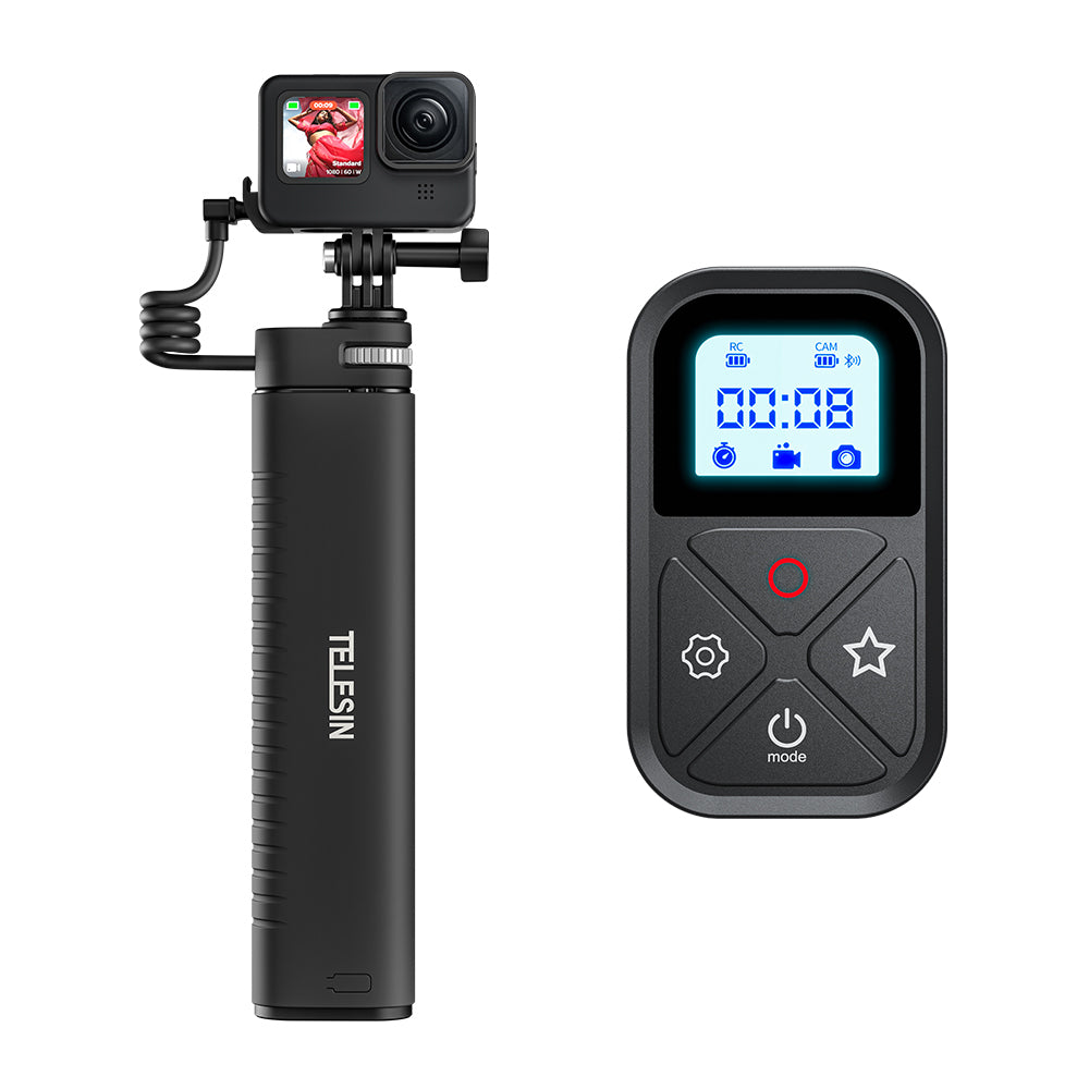 TELESIN 10000mAh Power Bank Selfie Stick and Remote Contorl for Gopro