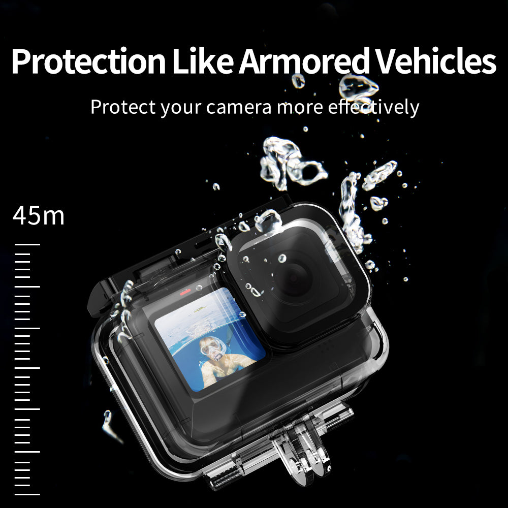 TELESIN 45M Diving Waterproof Case with Lens Filter for GoPro Hero 9/10
