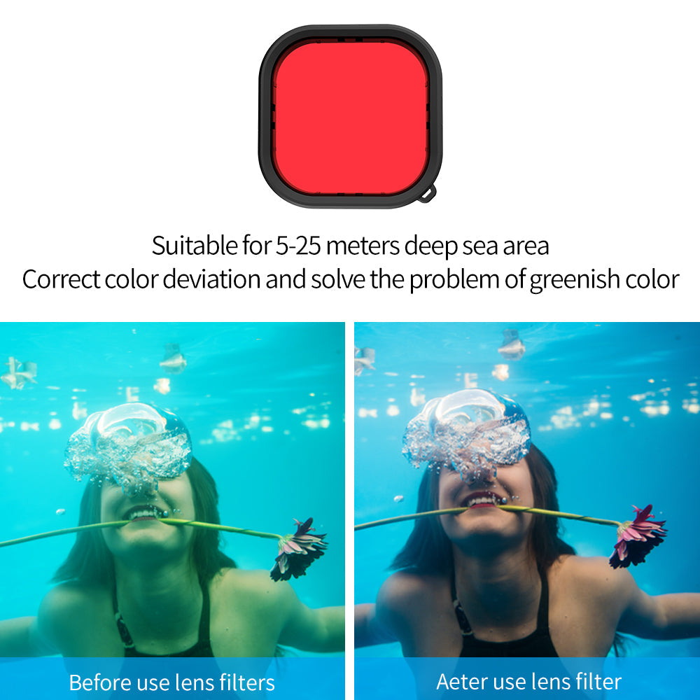 Waterproof Case with Lens Filter for GoPro 9-12 TELESIN