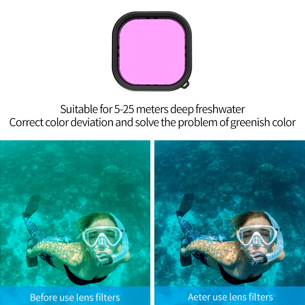Waterproof Case with Lens Filter for GoPro 9-12 TELESIN