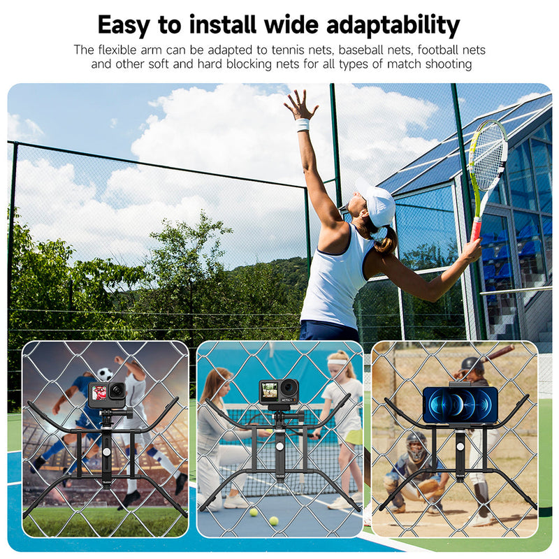 TELESIN Adjustable Universal Fence Mount for Action Cameras/ Phones TELESIN