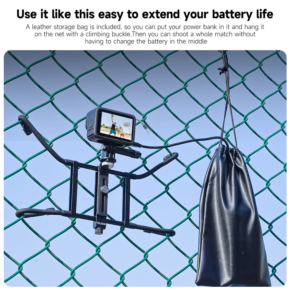 TELESIN Adjustable Universal Fence Mount for Action Cameras/ Phones TELESIN