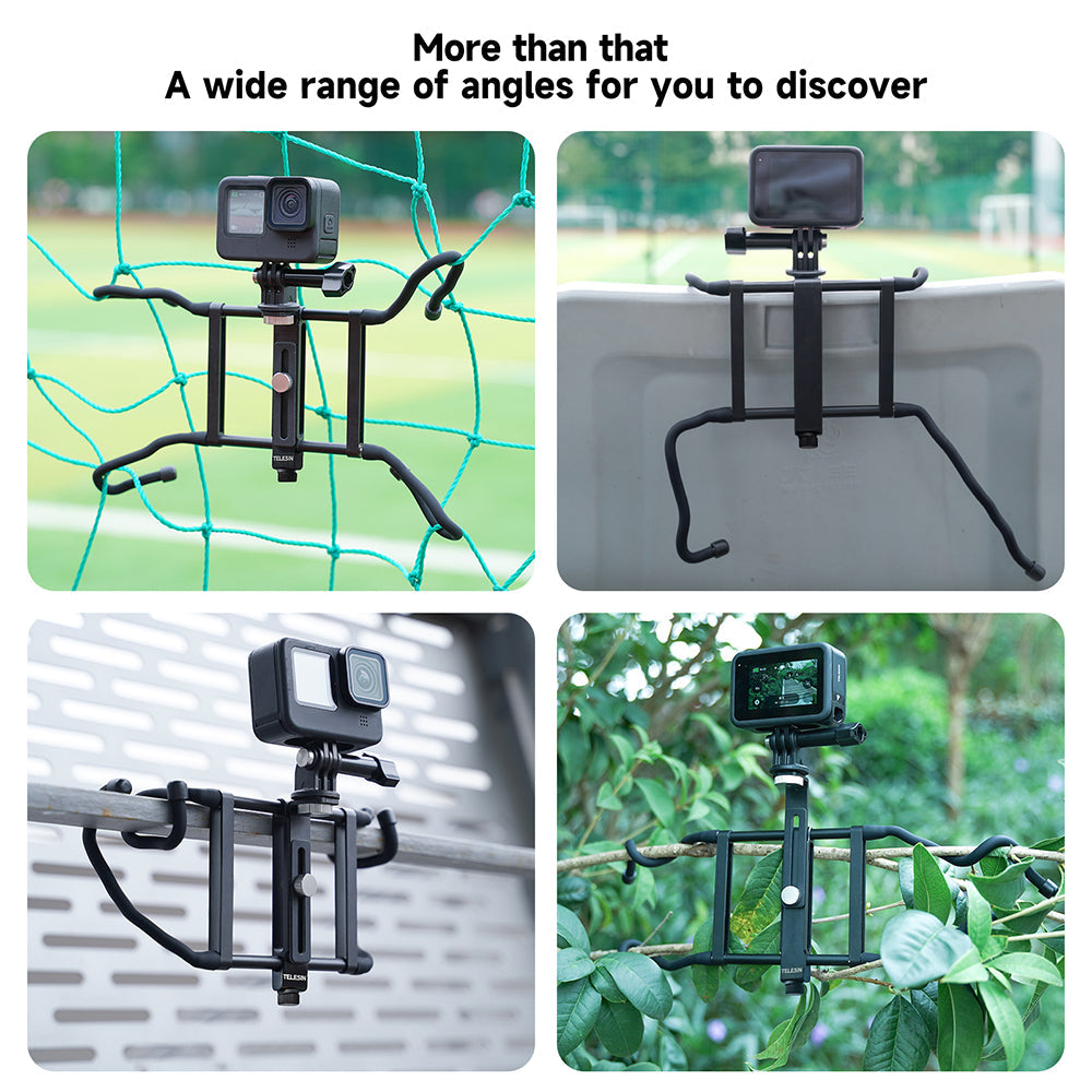 TELESIN Adjustable Universal Fence Mount for Action Cameras/ Phones TELESIN