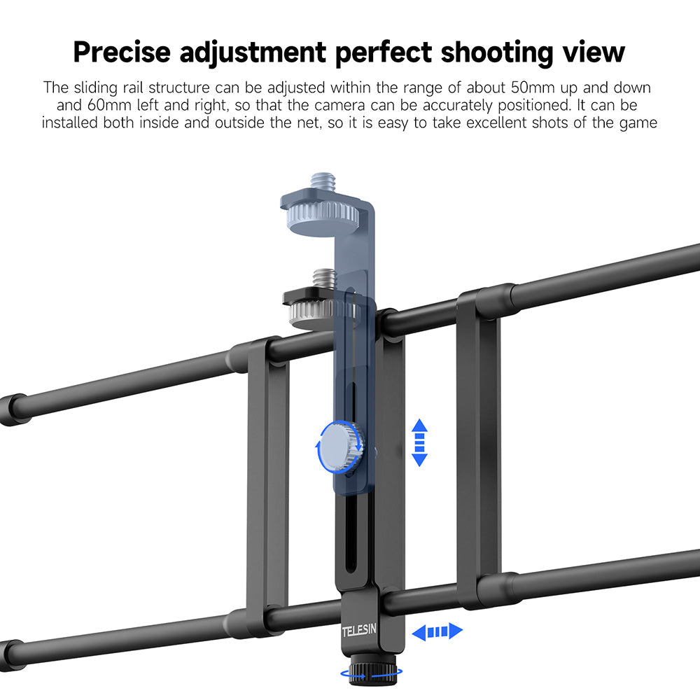 TELESIN Adjustable Universal Fence Mount for Action Cameras/ Phones TELESIN