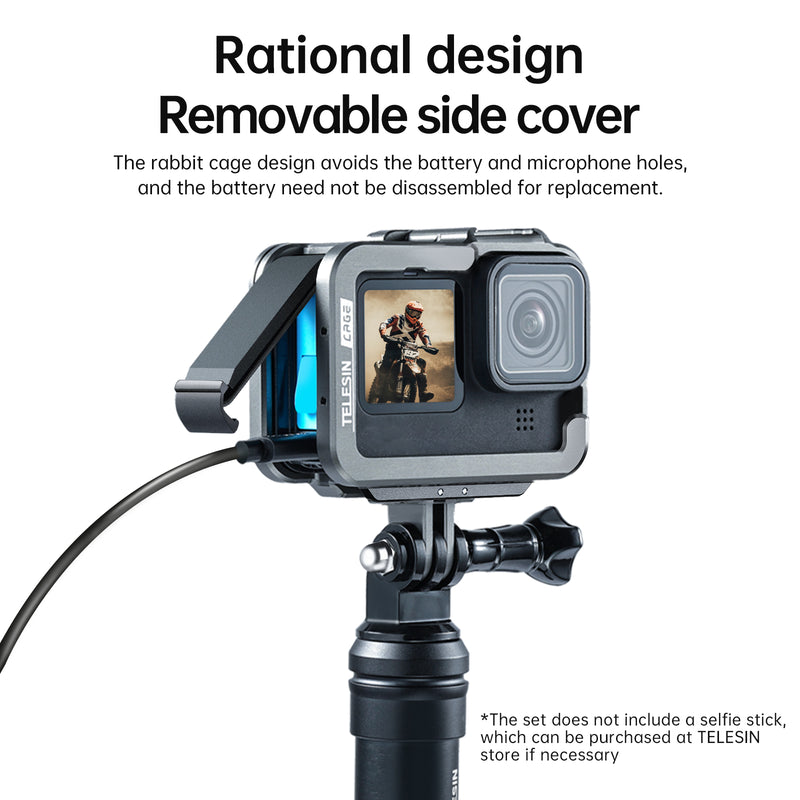 TELESIN Metal Cage for GoPro 12/11/10/9