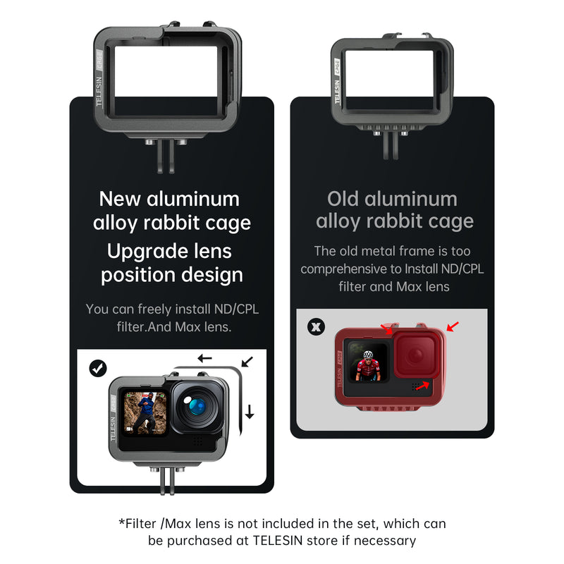 TELESIN Metal Cage for GoPro 12/11/10/9