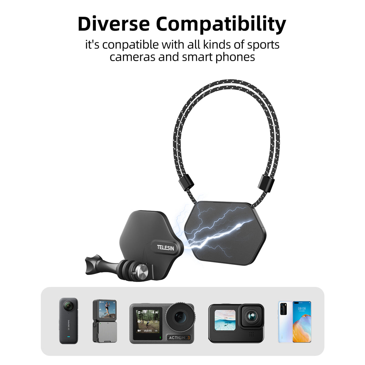 TELESIN Magnetic Bracket Halter Set