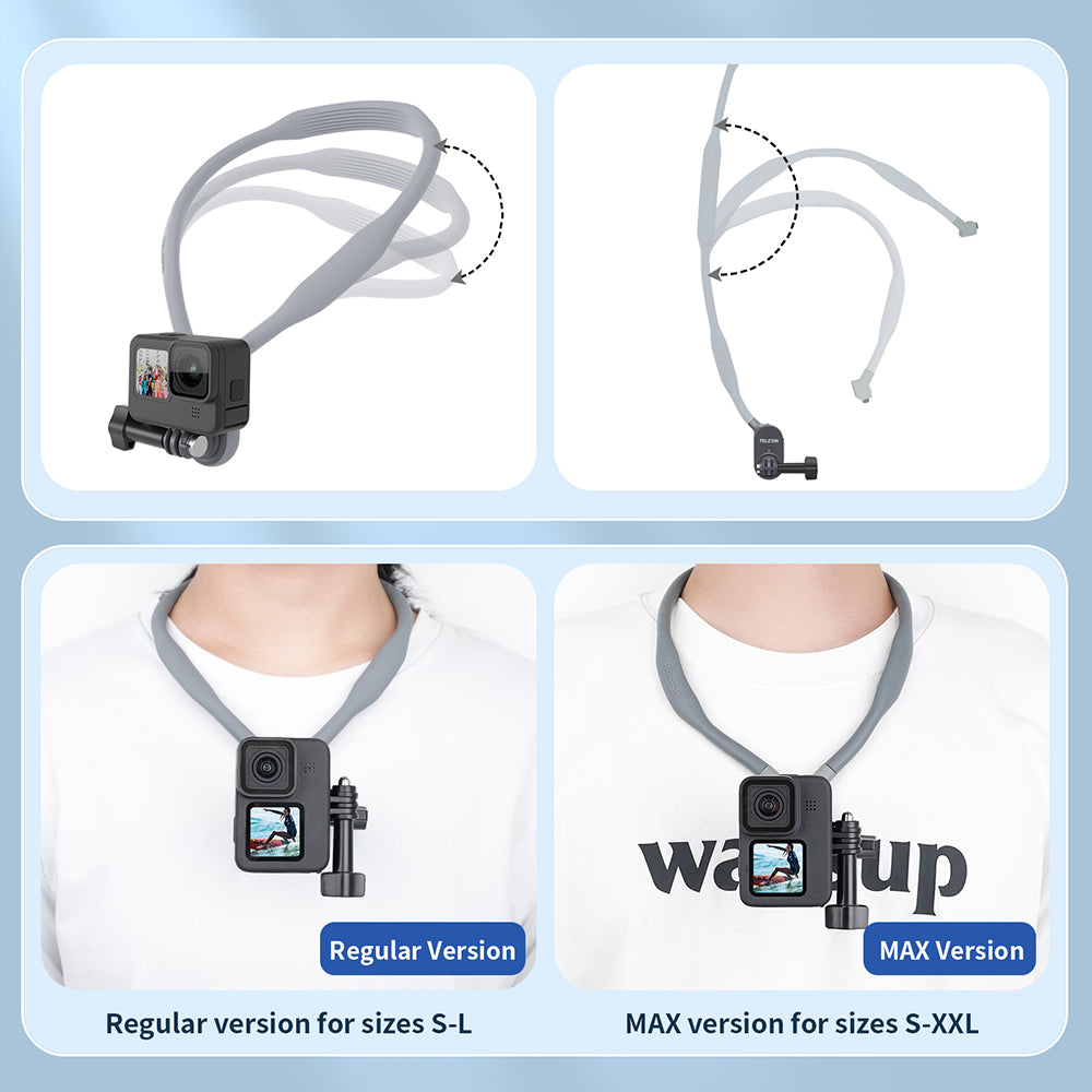 TELESIN Magnetic Neck Holder Mount Comparison of Two Sizes