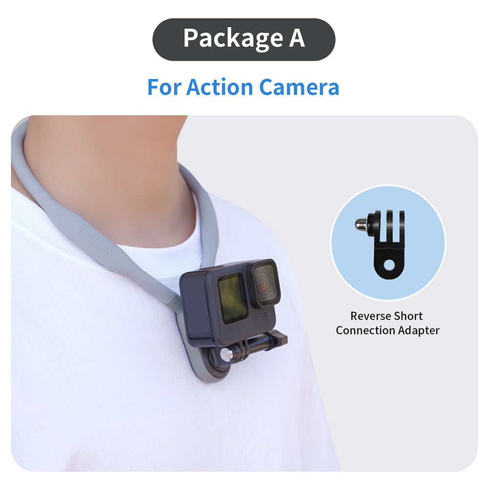  TELESIN Long Magnetic Neck Mount Necklace Holder Landyard Strap  w Phone Clip, Chest Shoulder Head POV Selfie Attachment for GoPro Max Hero  12 11 10 9 8 Insta360 DJI Action Bike Motorcycle Accessories : Electronics