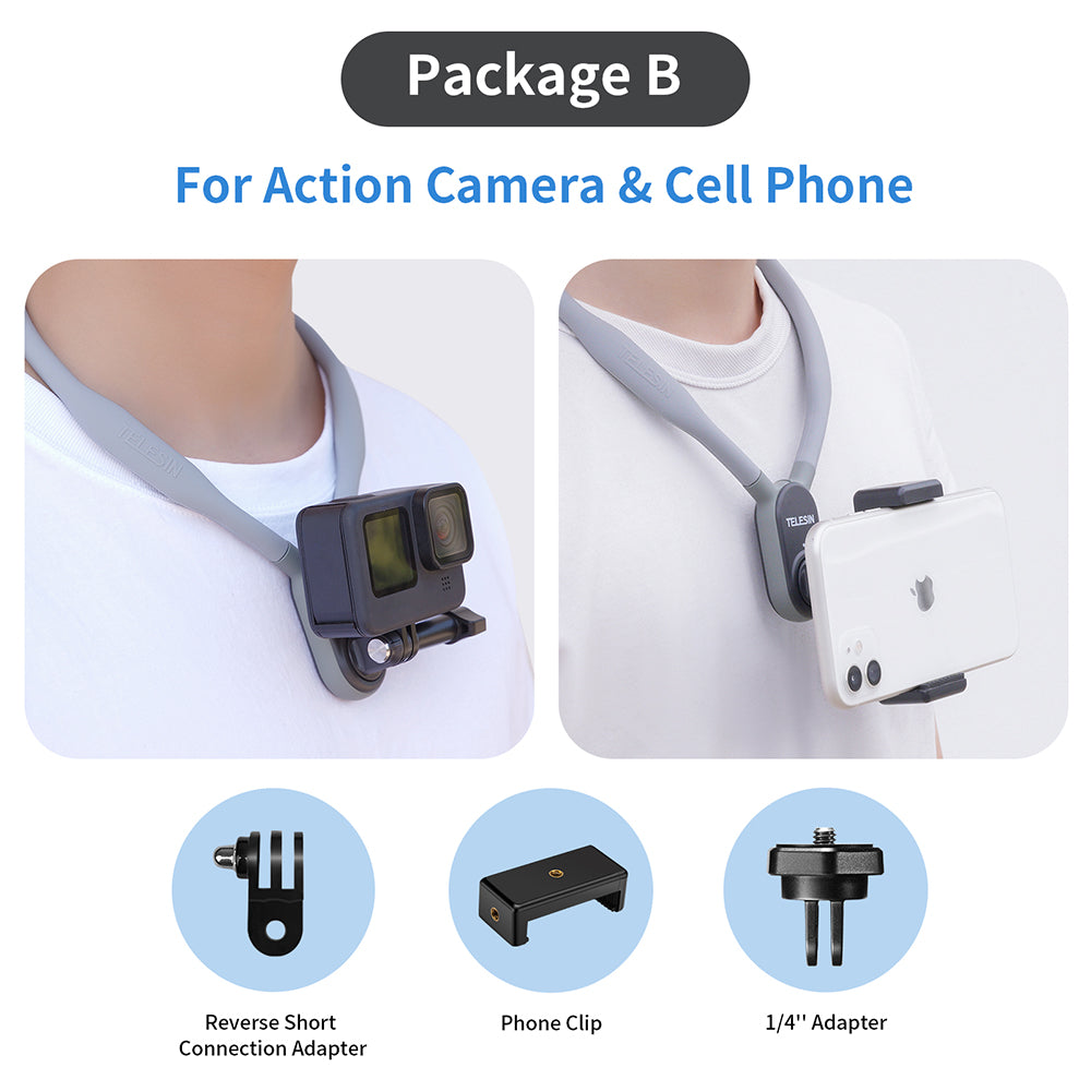 TELESIN Magnetic Neck Holder Mount for GoPro