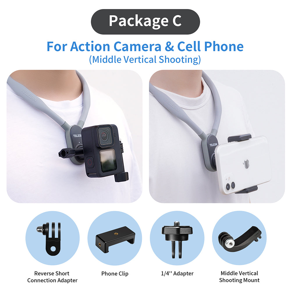 TELESIN Magnetic Neck Holder Mount for GoPro