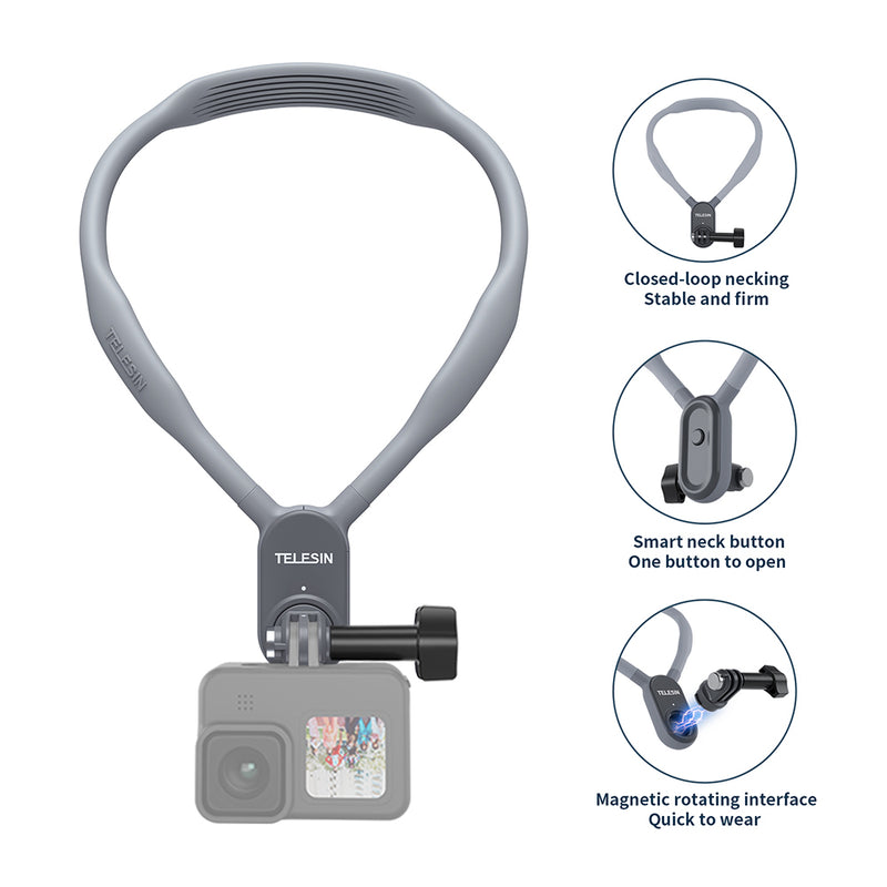 TELESIN Magnetic Neck Holder Mount for GoPro
