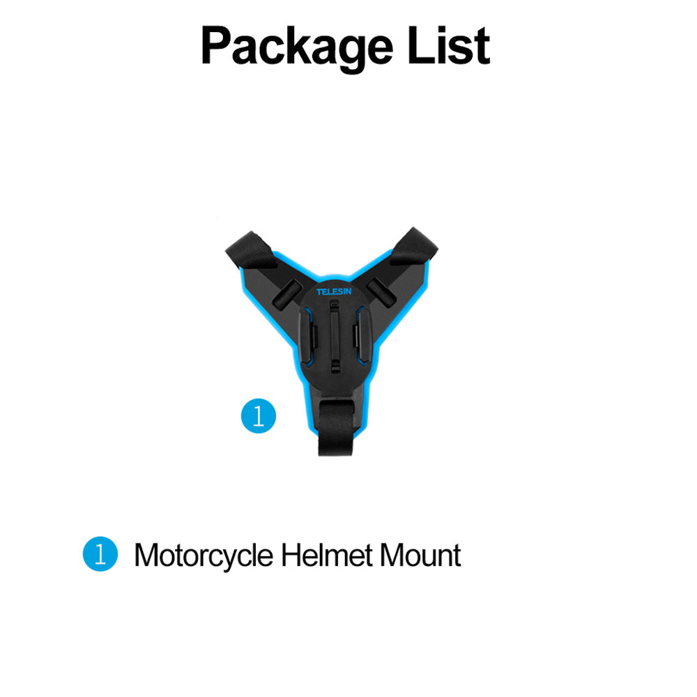 TELESIN Motorcycle Helmet Chin Strap Mount for Action Cameras