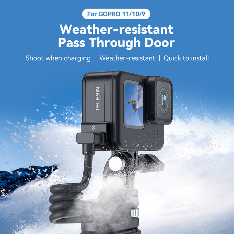 TELESIN Plastic Rechargeable Side Cover Rainproof Snowproof for GoPro 11/10/9