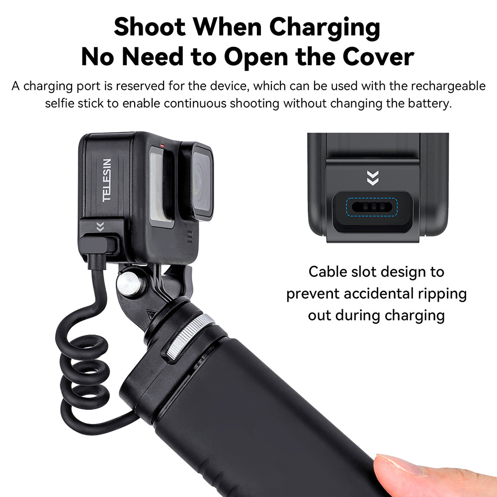 TELESIN Plastic Rechargeable Side Cover Rainproof Snowproof for GoPro 11/10/9