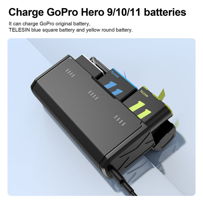TELESIN Pocket Multifunctional Storage Charging Box for GoPro 9/10/11