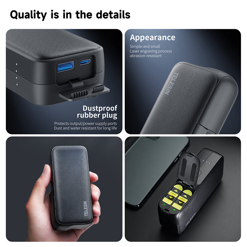 TELESIN Storage Charging Box Power Bank for GoPro Battery