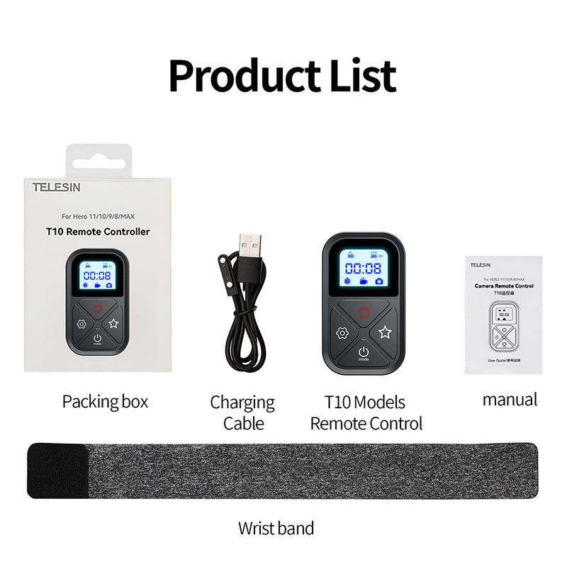 TELESIN T10 Smart Wireless Remote Control for GoPro 11/10/9/8/Max