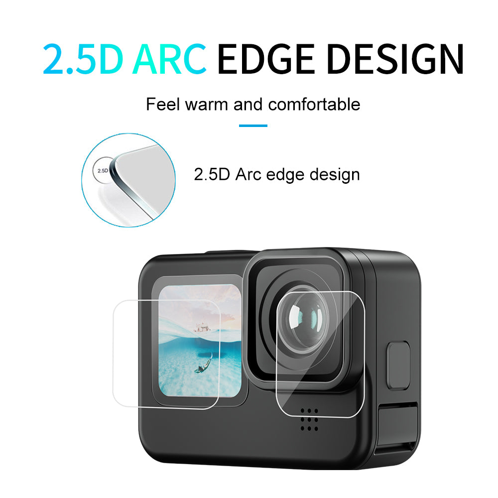 TELESIN Tempered Glass Lens + Screen Protectors for GoPro 9/10