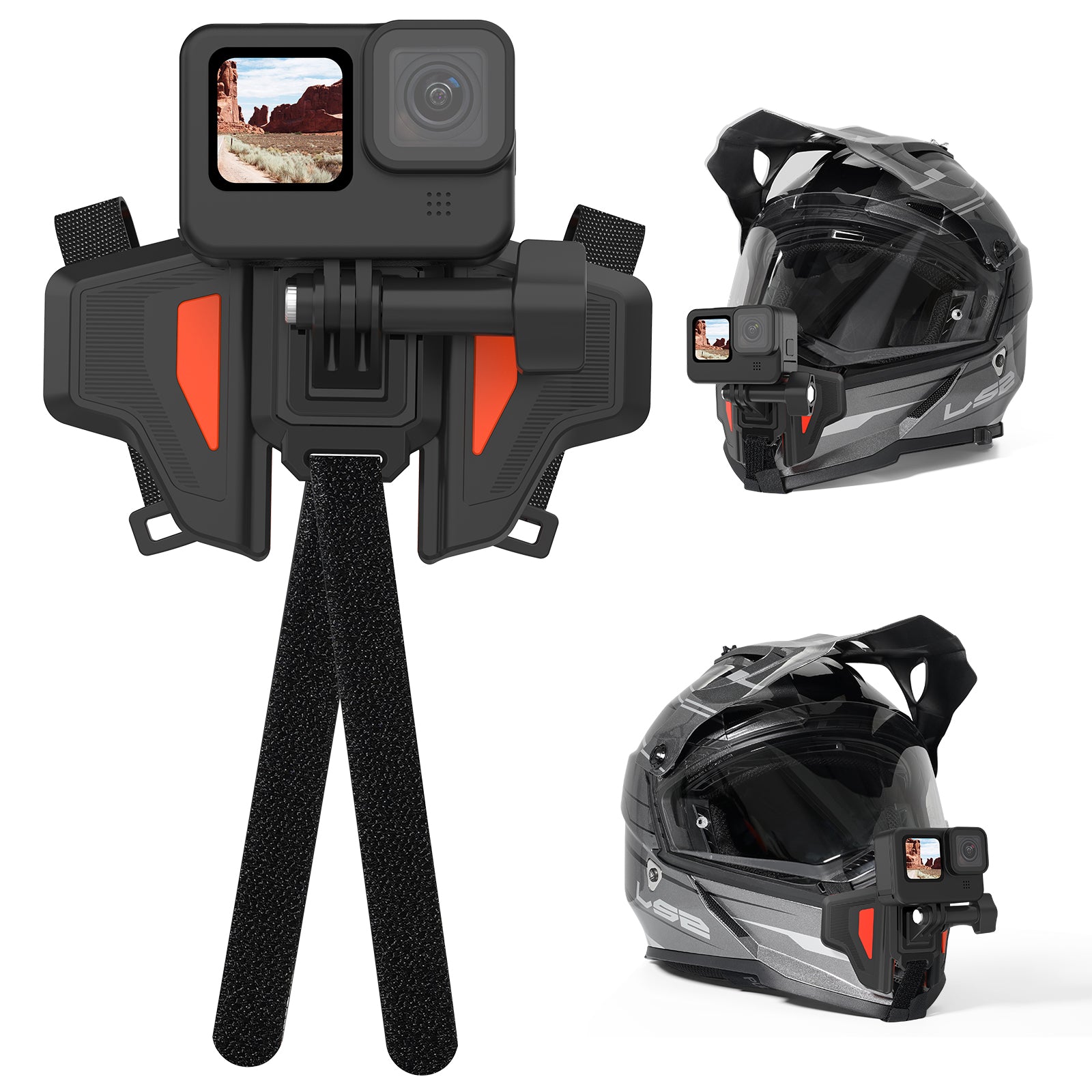 TELESIN Motorcycle Helmet Chin Strap Mount for GoPro