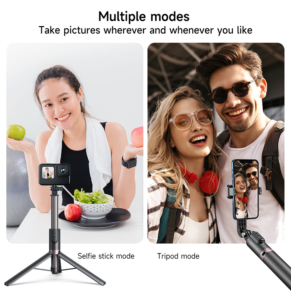 TELESIN Upgraded 1.3m Bluetooth Remote Control Selfie Stick for GoPro/Phone