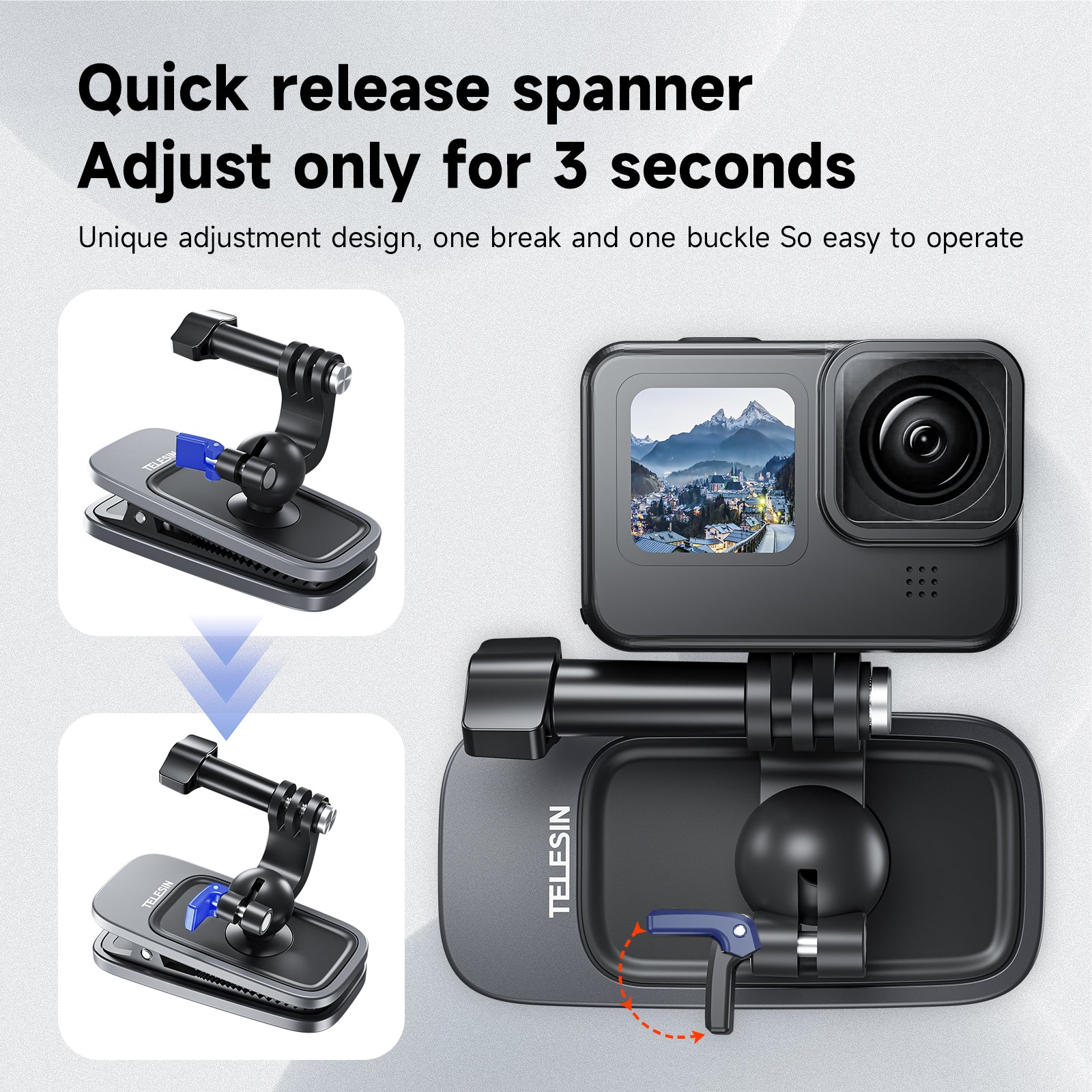 TELESIN Magnetic Backpack Clip for GoPro